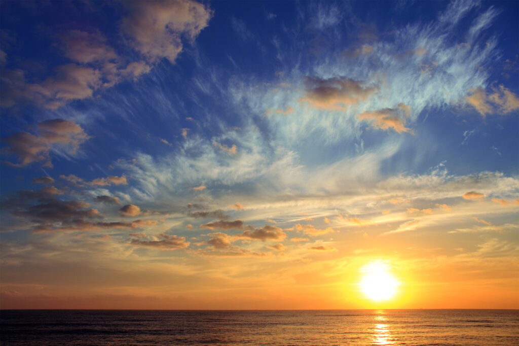 Sunrise in the sea